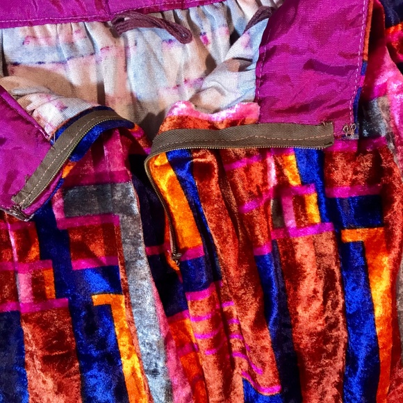 VTG Velvet Mod Maxi Skirt Festival Hippie Boho - Picture 5 of 8